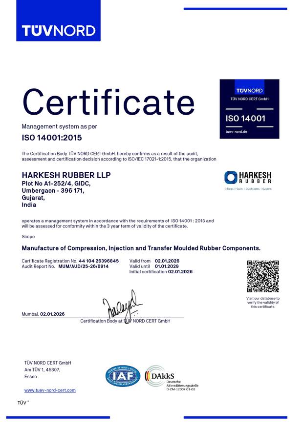 ISO 14001 certificate