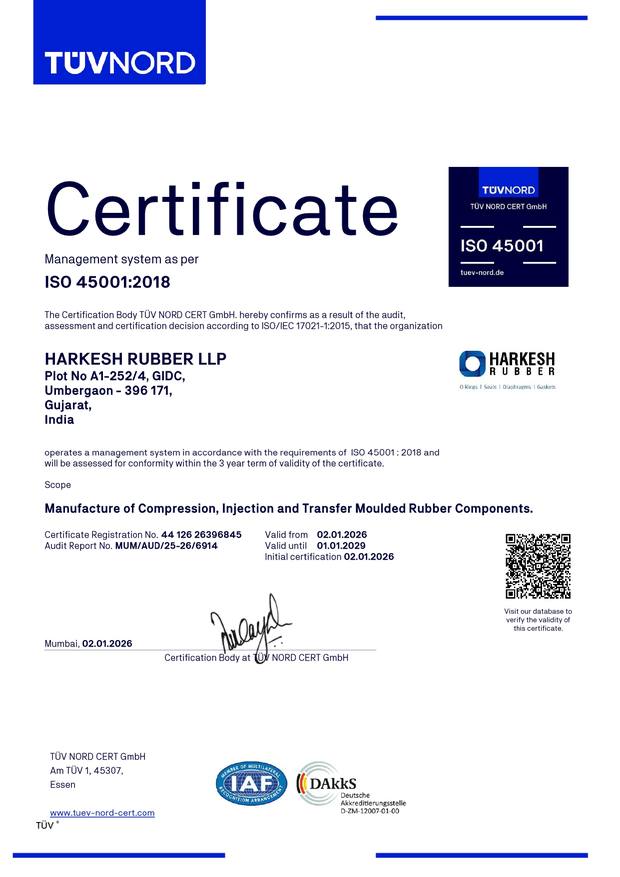 ISO 45001 certificate